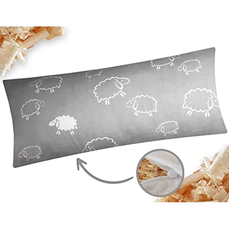 Heubergshop Zirbenkissen, 1-tlg, 40x80cm Gefüllt mit Zirben - Schafe grau, weiß (Zirbe-99/7-40x80) – Bild 2
