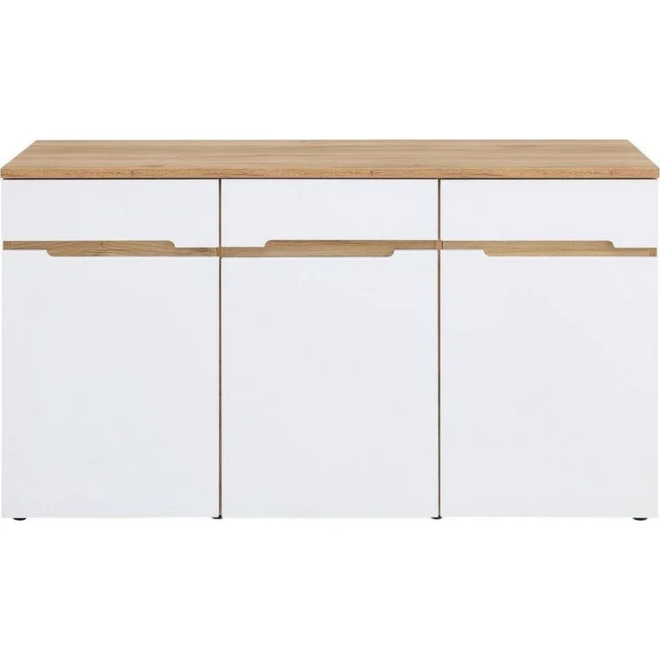 Kommode vito Clyde, Holzwerkstoff, Weiß, Holzfarben, 150 x 82 x 38 cm – Bild 3