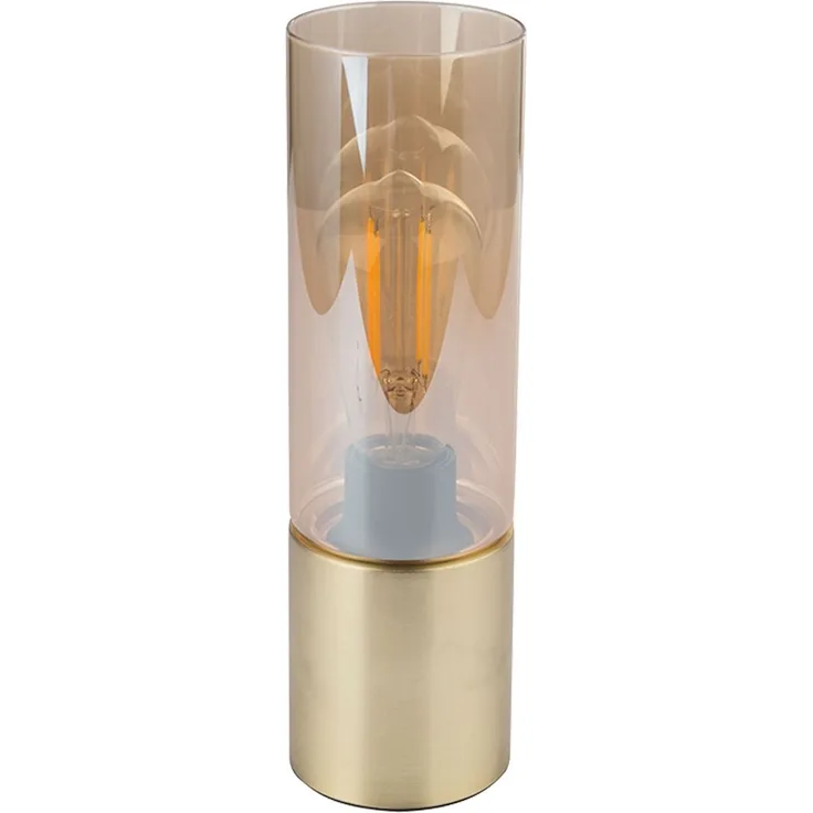 Tischleuchte, messing-matt, Glas, Touch, H 30 cm