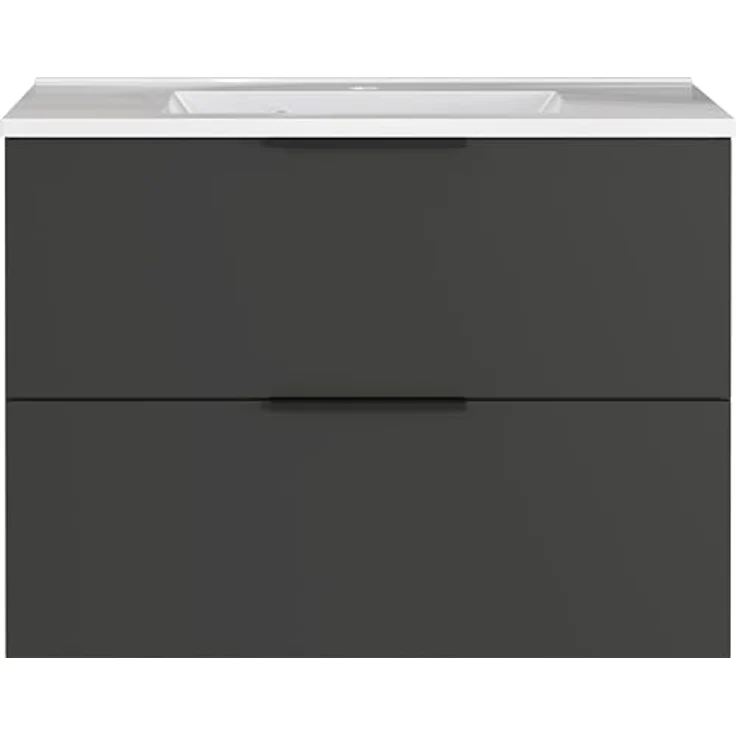 Germania Waschtisch inkl. Becken 0727-547 GW-Crandon, in Graphit, mit Waschbecken in Dekor weiß, 81 x 61 x 47 cm (BxHxT) – Bild 3