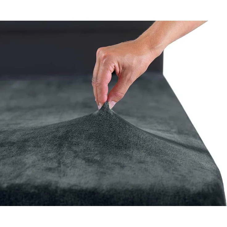 MALIKA® Premium warme Spannbettlaken Cashmere-Touch Bettlaken Jersey Fleece Spannbetttuch Laken, Farbe:Anthrazit, Größe:90-100x200 cm – Bild 1