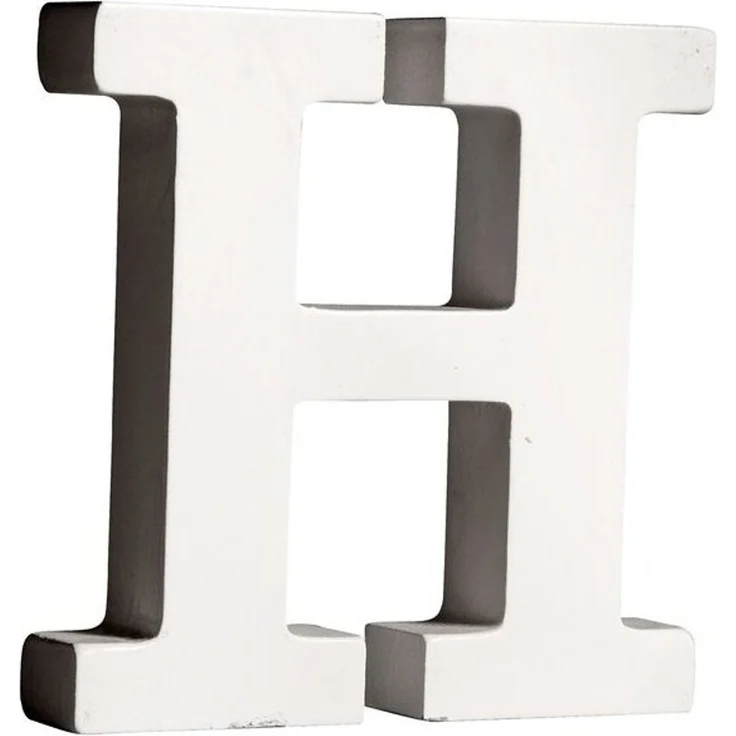 MDF Buchstabe H, FSC 100%, 11x2x11cm, weiß