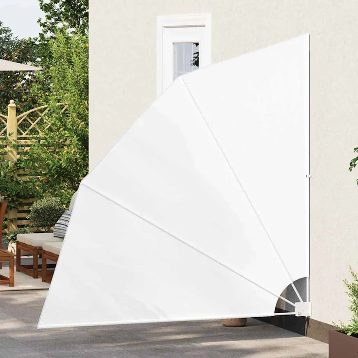 vidaXL Balkon Sichtschutz 210 x 210 cm Polyester Weiß 42000939 – Bild 3