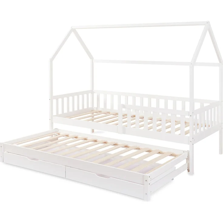 Doppel-Kinderbett Aarghonmaa 90x200 cm Kiefernholz Weiß [en. casa] – Bild 1