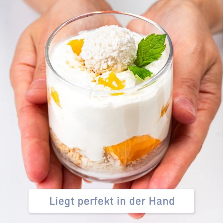 KONZEPT Dessertschale Dessertgläser Set aus Glas, große Gläser für Nachtisch, (6-tlg), glas, 220 ml – Bild 2