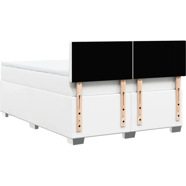 vidaXL Boxspringbett mit Matratze Weiß 140x200 cm Kunstleder – Bild 12