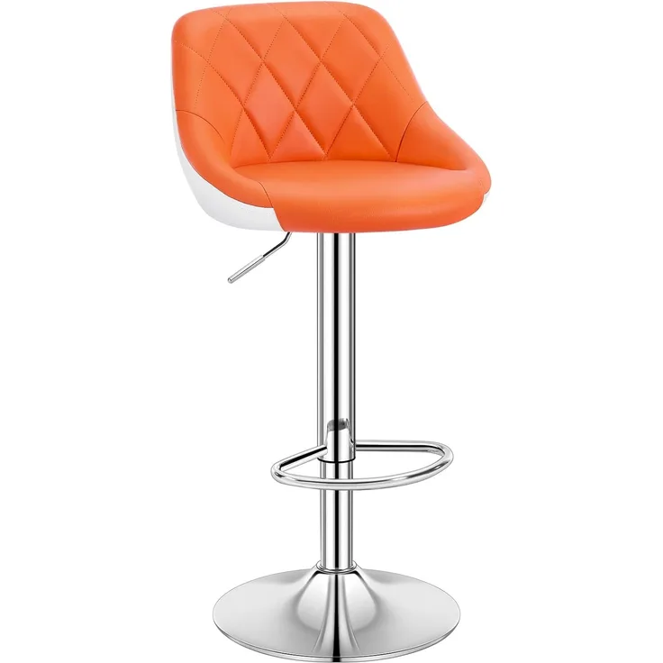 Woltu Barhocker (1 St), höhenverstellbar, drehbar, aus Kunstleder, verchromtem Stahl