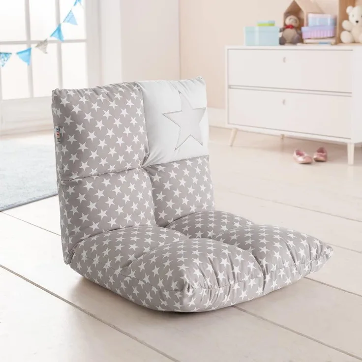 howa Sessel Stars, 2 in 1 Kindersessel + Kinderliege grau / weiß