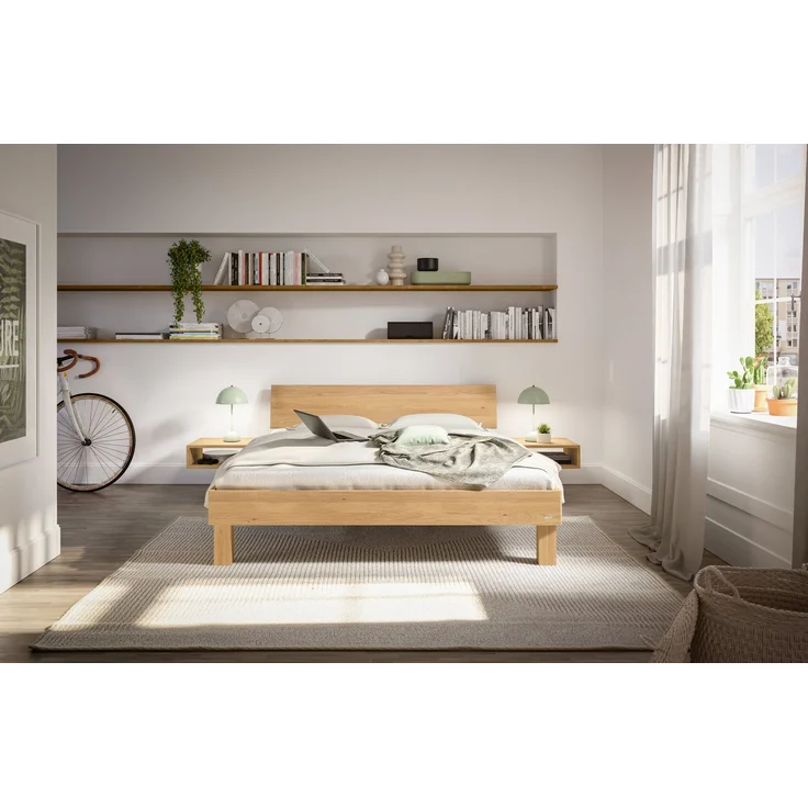 Hasena Massivholzbett Forti Trento Eiche bright, geölt 120x200 cm, Fußhöhe 20 cm – Trento – Bild 2
