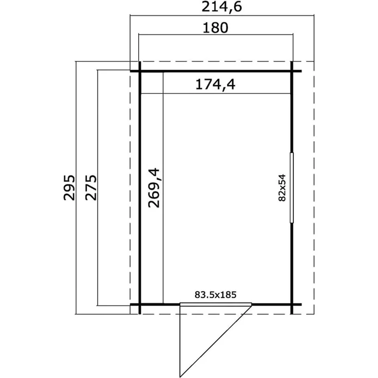 Lasita Maja Holz Gartenhaus Anlehnhaus Jura | 300x200 cm | Natur – Bild 6