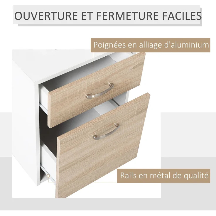 Computerschreibtisch mit 2 Schubladen, Schreibtisch mit Stauraum, 137 x 55 x 92 cm, offene Regale und Ablage – Bild 8