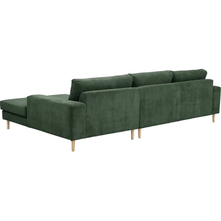 Sofa mit Longchair rechts Kaylynn Cordstoff dunkelgrün – Bild 3