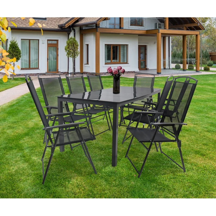 VCM Gartenmöbel-Set 189S 918162 Schwarz H. 105 x B. 189 x T. 90 cm – Bild 4