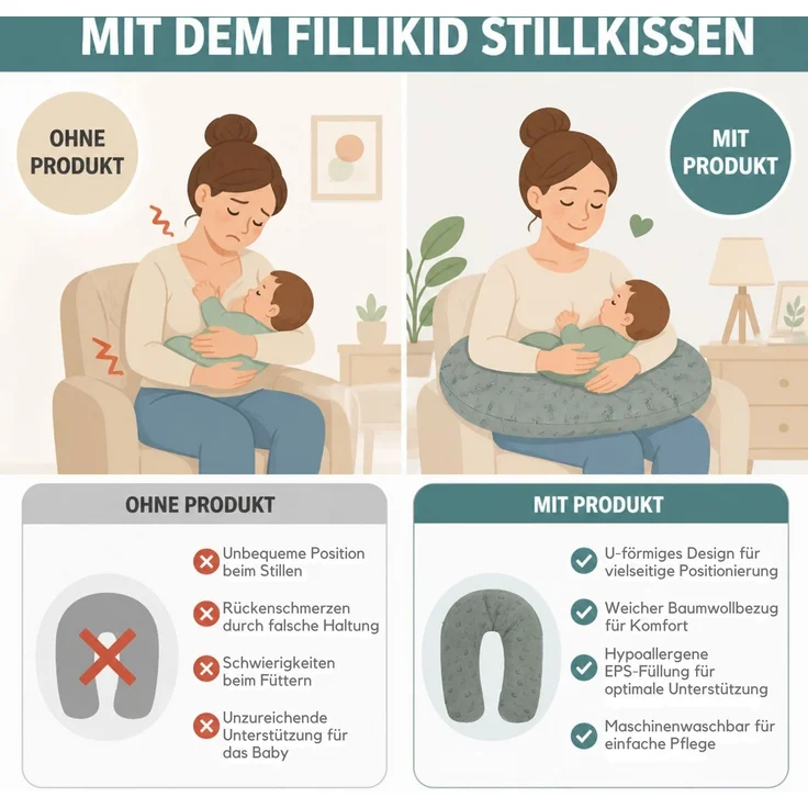 Fillikid Stillkissen Stillkissen EPS Mikroperlen 190 cm Exklusiv – Bild 4