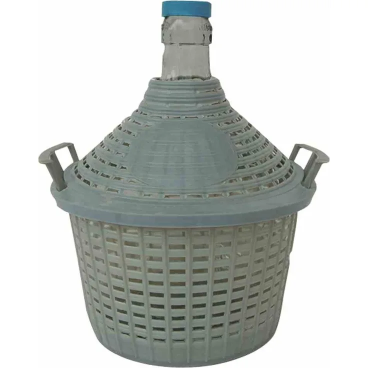 Korbflasche 5 l Weinballon Gärtopf Glasflasche Gefäß für Apfelwein Obst