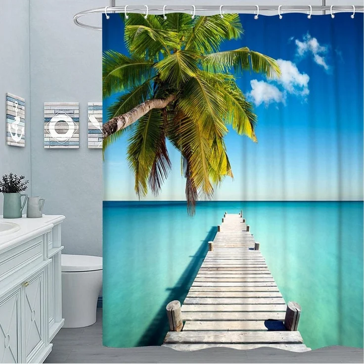 M&W DAS DESIGN Duschvorhang 180x200cm Shower curtains Anti schimmel Waschbar – Bild 1