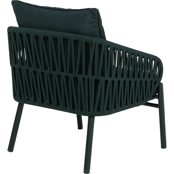 Aluminium-Gartenstuhl HWC-P90, Loungestuhl Sessel Outdoor, Seilgeflecht Rope Stoff/Textil (180g/m²) ~ grün – Bild 8