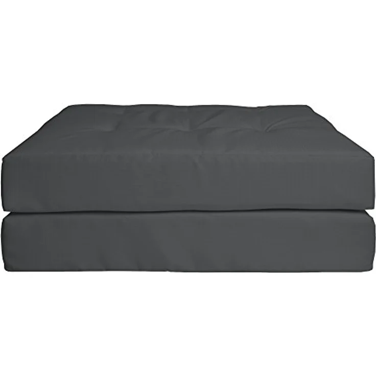 Beautissu Palettenkissen ECO Elements, graphit, Textil, 80x15x120 cm, für Europaletten, mit Karo-Struktur und Zierknöpfen – Bild 6