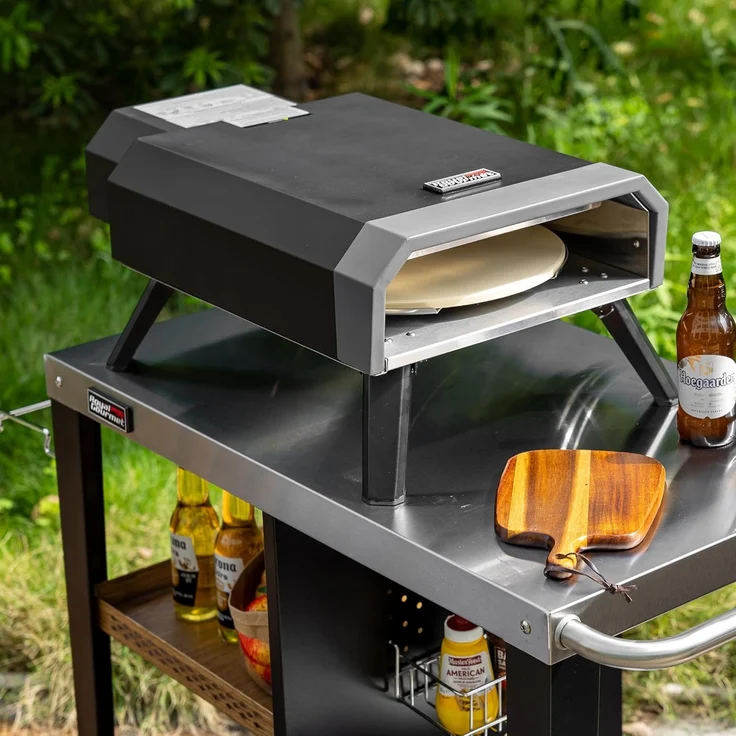 Royal Gourmet Grillablagetisch Grilltisch mit 85x50 cm Edelstahlplatte, 3-Etage Grillwagen, Mobiler Mehrzweck-Küchenwagen – Bild 7