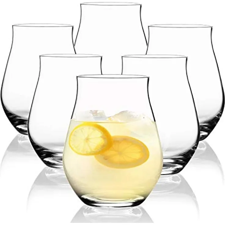 SAHM Gläser-Set Sensorik Wassergläser Set 6 teilig 420ml - Wasserglas, Sensorik Glas, 100% recyclebar