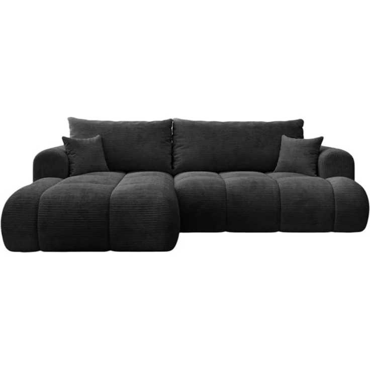 thematys Ecksofa TREVIO 260 x 165 cm, mit Schlaffunktion, mit Bettkasten, Schwarz (Poso 135), Ausrichtung links – Bild 6