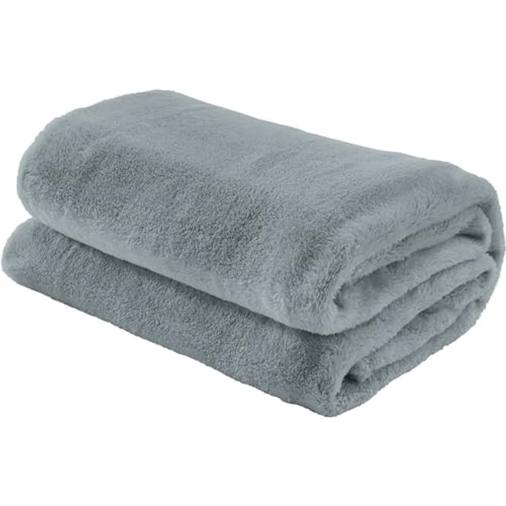 Wohndecke Wohndecke "Salerno", Erwin Müller, Teddy-Fleece Uni – Bild 2