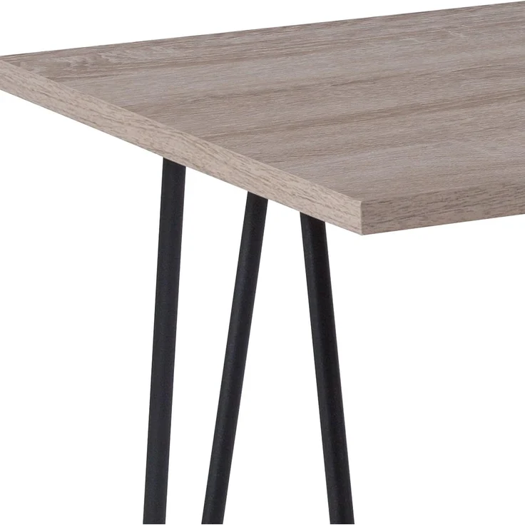 Flash Furniture Oak Park Collection Beistelltisch mit Holzmaserung und Metallbeinen, Treibholz – Bild 5