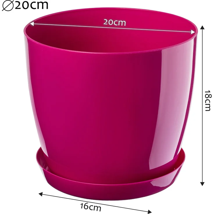 KADAX Blumentopf mit Ständer, Kunststoffabdeckung, Blumentopf, 20 cm, Rosa, für Blumen – Bild 2