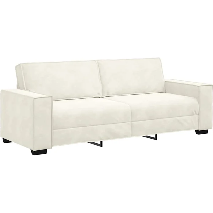 vidaXL 3-Sitzer-Sofa Creme 220x78x84 cm Samt 4105038 – Bild 1