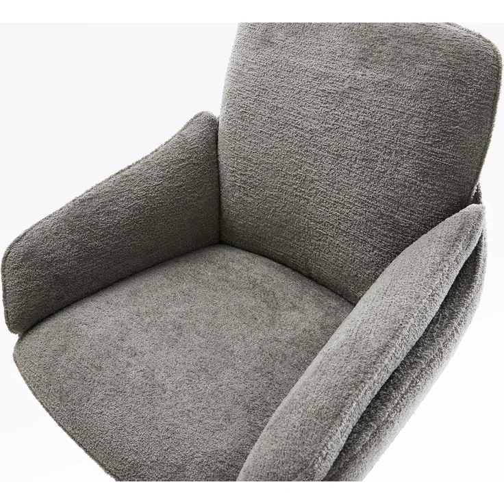 Barstuhl Luan-Flex Bouclé Soft Schlamm Kufengestell Metall Schwarz – Bild 5