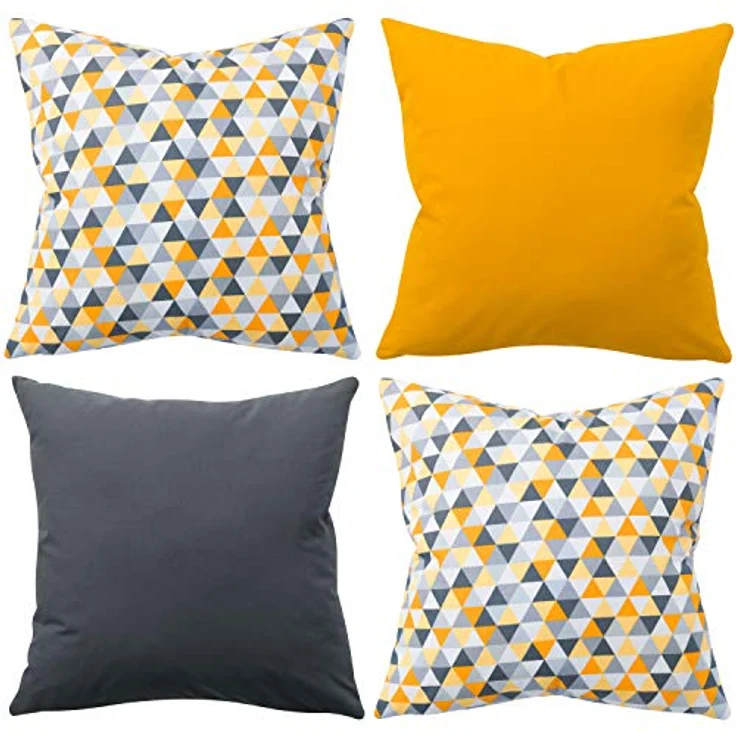 Amilian Dekokissen 4er Set - Dekokissen mit Füllung - 50x50 cm - Deko Kissen – Bild 2