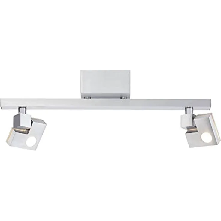 BRILLIANT Lampe 90 Degree LED Spotrohr 2flg alu | 2x3. 6W LED integriert SMD, 380lm, 3000K | Köpfe schwenkbar | In 3 Stufen über gewöhnlichen Wandschalter dimmbar