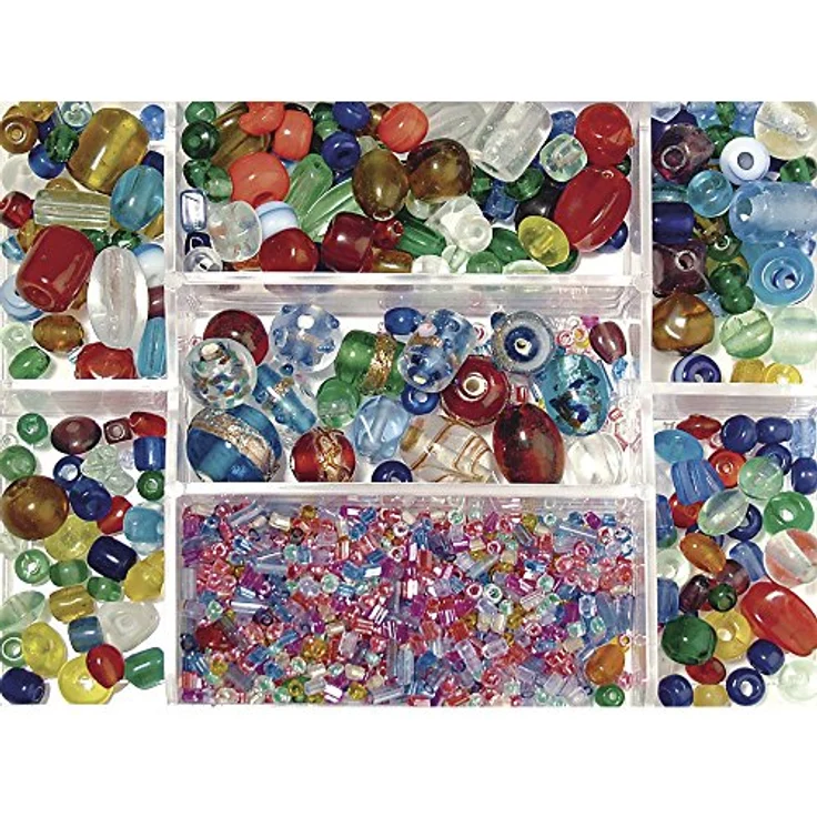 Glasperlen-Box, Farb- und Größenmix, SB-Box 115g, bunt (99,04 € pro 1 kg) – Bild 2