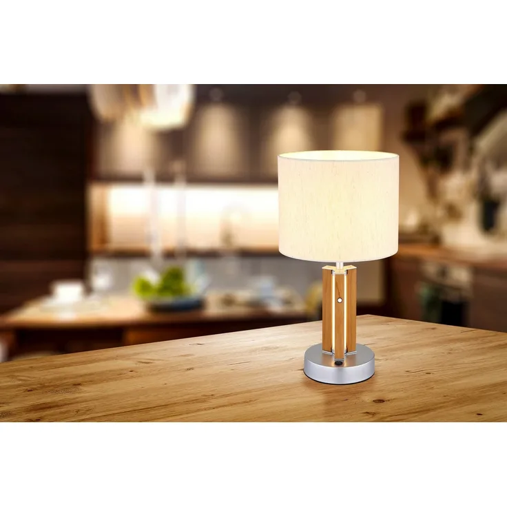 NOWA Tischleuchte TAUGUS, ohne Leuchtmittel, Tischlampe, Textil, Touch Ein/Aus, Wohnbereich