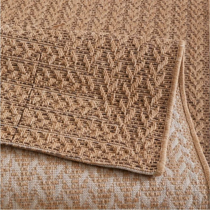 TaraCarpet Outdoorteppich Tara Carpet Sumatra Sumak Sisal Jute Look natur, rechteckig, Höhe: 10 mm, Küche Wohnzimmer Terrasse Garten Balkon natur 80x150 – Bild 4