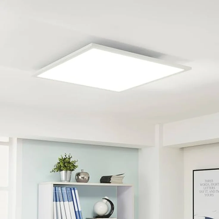 Lampenwelt Arcchio LED Panel Lysander, dimmbar mit Leselampe, 1-flammig, Weiß, Aluminium, inkl. Fernbedienung und Leuchtmittel – Bild 3
