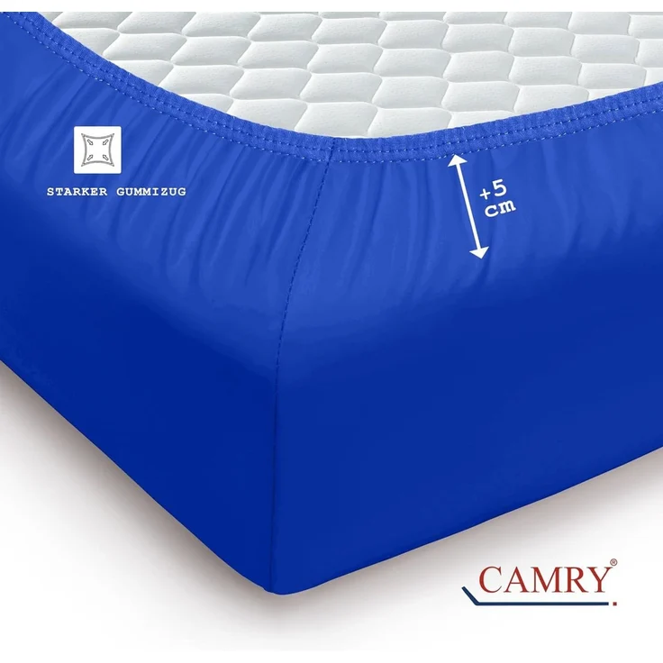 Camry Spannbettlaken CLASSIC Jersey 100% Baumwolle Spannbetttuch atmungsaktiv Gummizug, Jersey Baumwolle, Gummizug: rundum, 100% Baumwolle, alle Matratzenhöhen, atmungsaktiv, pflegeleicht – Bild 4