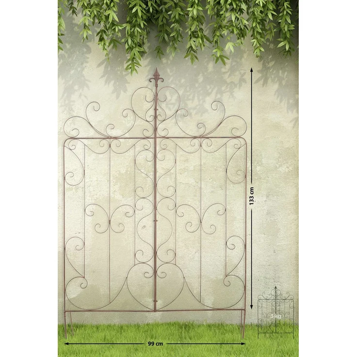 Rankgitter JORIS 2er Set - 99x1x133cm, Metall, Antik-Braun | Rankhilfe Kletterpflanzen Gartendekoration – Bild 2