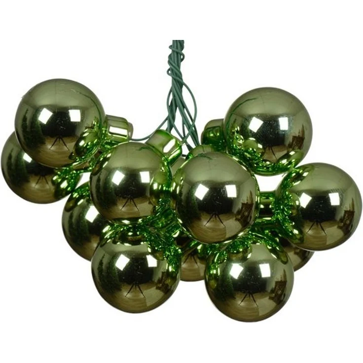 Kaemingk Weihnachtsbaumkugel, Weihnachtskugeln am Draht 2cm Glas 12 Stück - Grüntee glänzend – Bild 2
