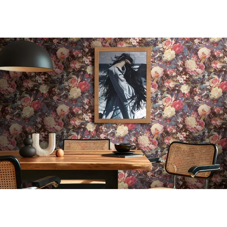 A.S. Création Vliestapete THE BOS Blumentapete Floral, leicht strukturiert, abstrakt, gemustert, leicht glänzend, (1 St), Blumenwand Tapeten Wohnzimmer Schlafzimmer Küche modern Design Optik – Bild 7