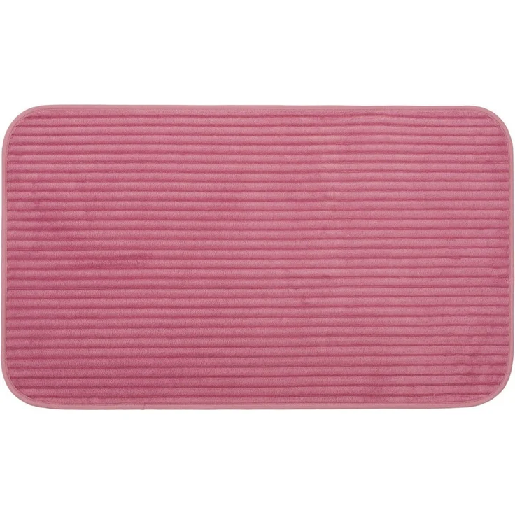 Gözze Badematte Berlin, Höhe 7 mm, rutschhemmend beschichtet, fußbodenheizungsgeeignet, Polyester, rechteckig, Badteppich, Uni Farben, Cord Optik, waschbar