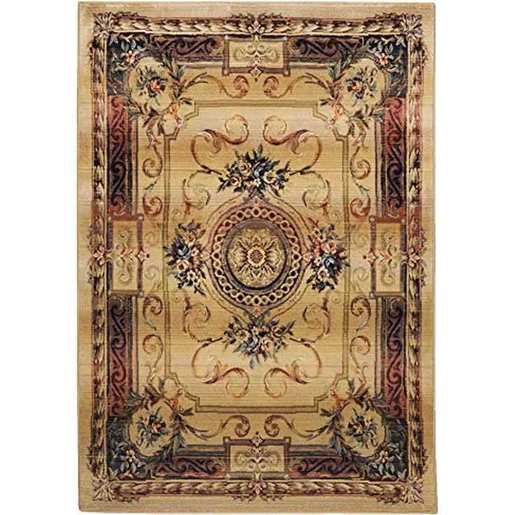 THEKO Webteppich Beige, Orientalisch, Rechteckig 40x60 cm, Oeko-Tex®, für Fußbodenheizung geeignet
