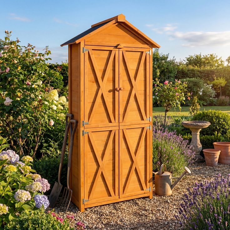 Werkzeugschrank aus Holz, ca. 88 x 45,5 x 168 cm, braun – Bild 9