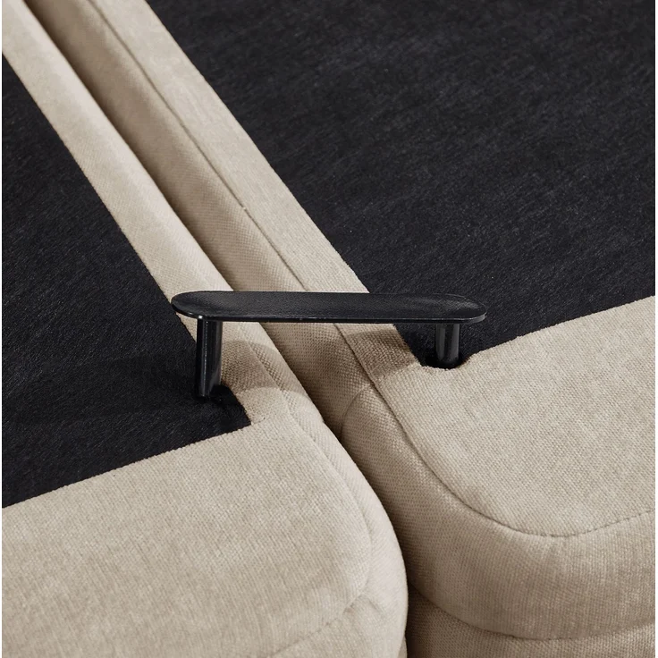 Modulares 3-Sitzer-Sofa 253x88x88 cm in Hellbraun mit Chenillebezug und verschiebbaren Kissen – Bild 8
