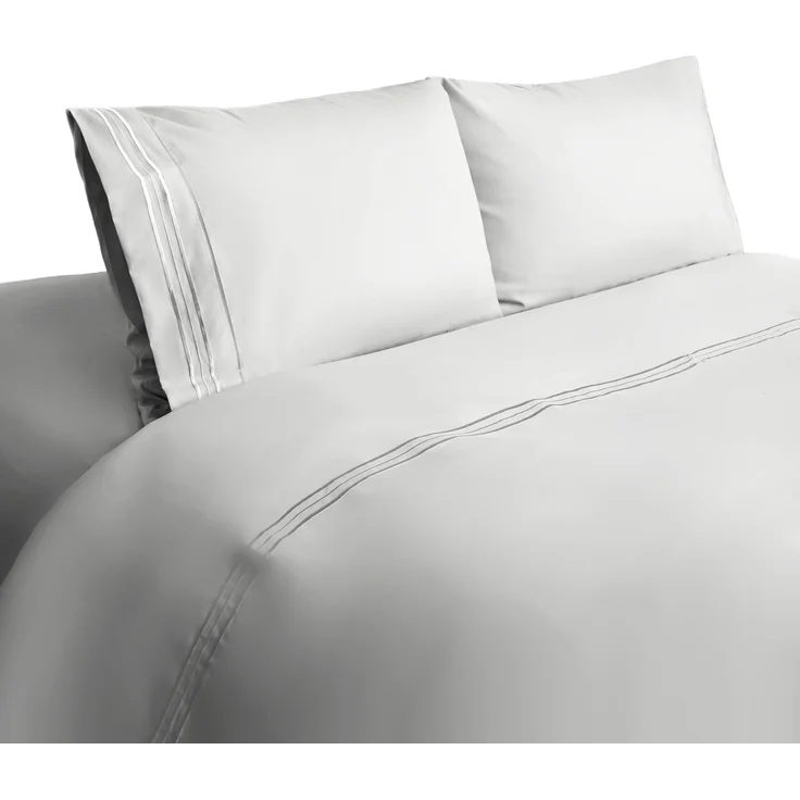 Bettwäsche 200 x 220 cm mit 2 Kissenbezüge 50 x 70 cm - 4-teilig für 2 Personen Grau – Bild 2