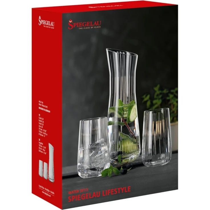 SPIEGELAU Gläser-Set Lifestyle Karaffe mit Wasserglas Set 3tlg, Kristallglas – Bild 5