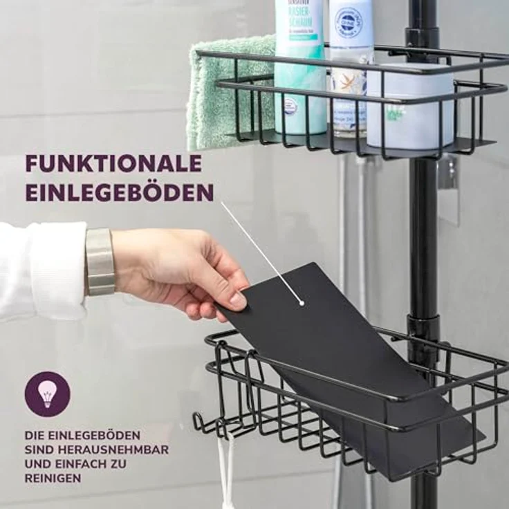 bremermann Teleskopregal Teleskop-Badregal, 4 Körbe Duschregal bis max. ca. 290 cm – Bild 6