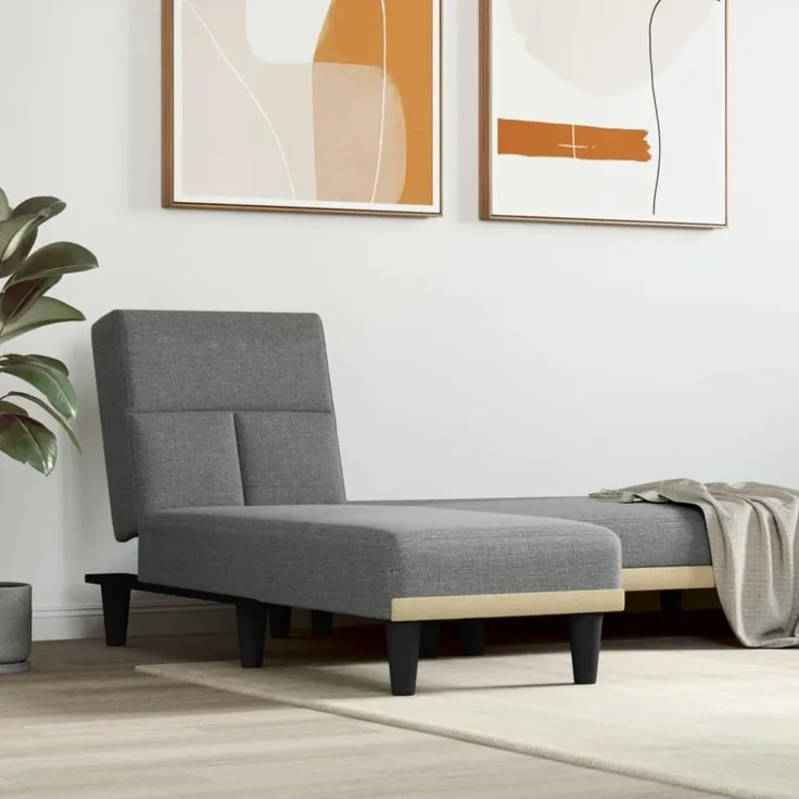 vidaXL Chaiselongue Dunkelgrau Stoff 352817