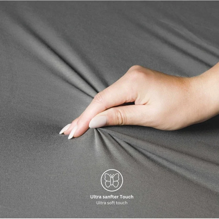 SCHÖNER WOHNEN-Kollektion Spannbettlaken BASIC Spannbettlaken, Mischgewebe, Gummizug: rundum, (1 Stück), 100 x 200 cm in Grau – Bild 2