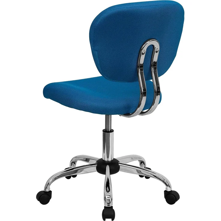 Flash Furniture Drehstuhl mit mittelhoher Rückenlehne und verchromtem Fußkreuz, Metall, türkis, 58.42 x 55.88 x 25.4 cm – Bild 5